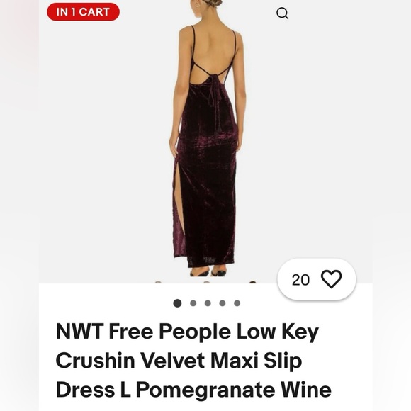 FREE PEOPLE Elegant Velvet Dress in Rich BURGUNDY NWOT - Picture 2 of 16